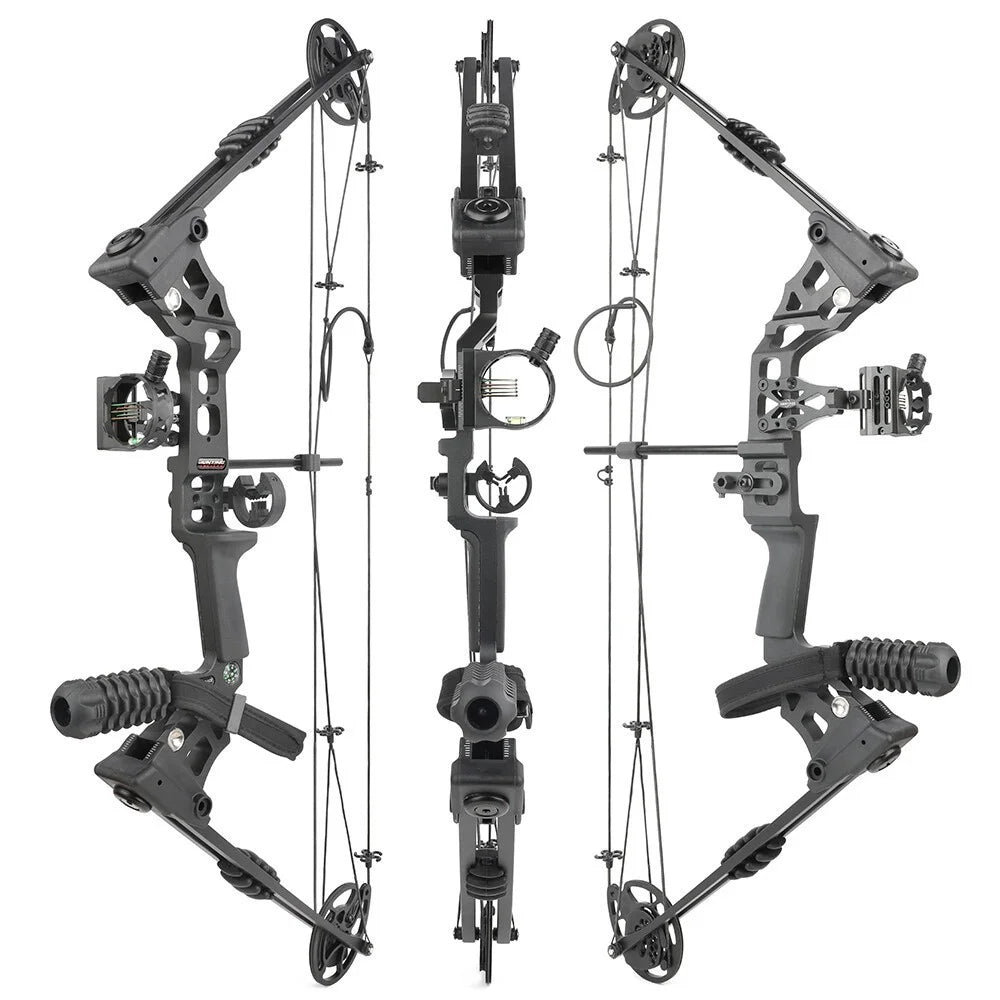 Archery Bowfishing Kit 20-70lbs Compound Bow 320FPS 80% Let-off Right Left Hand with Fishing Reel and Arrows Set