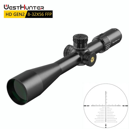 WestHunter HD GEN2 8-32X56 FFP Zero Stop Riflescope 1/10 MIL First Focal Plane Hunting Scope 34mm Tube Optical Sights
