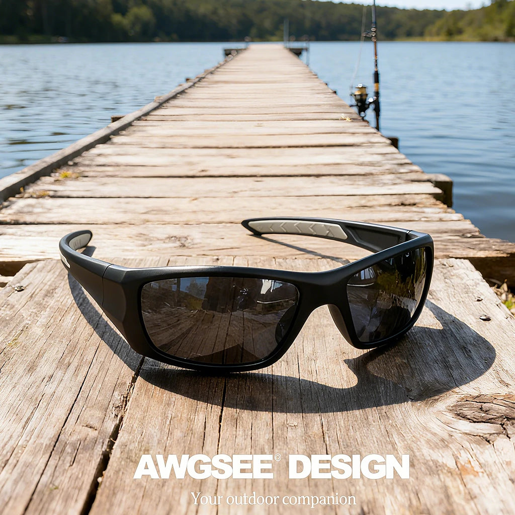 Windproof Sports Sunglasses - Polarized, UV400 Protection, Wraparound Design for Men & Women-Ideal for Cycling, Running,fishing
