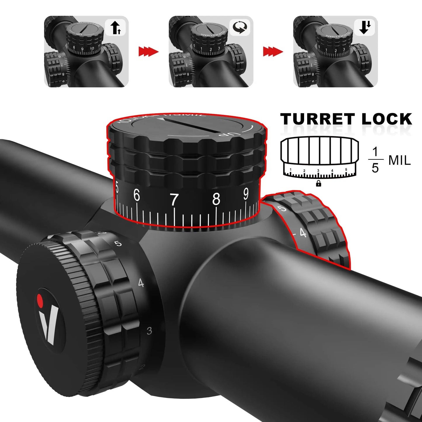 VictOptics S6 1-6x24i Riflescope | Fiber Reticle WithUltra Bright Dot | 6X Zoom & True 1x | 6Level Red Illum | Long Eye Relief