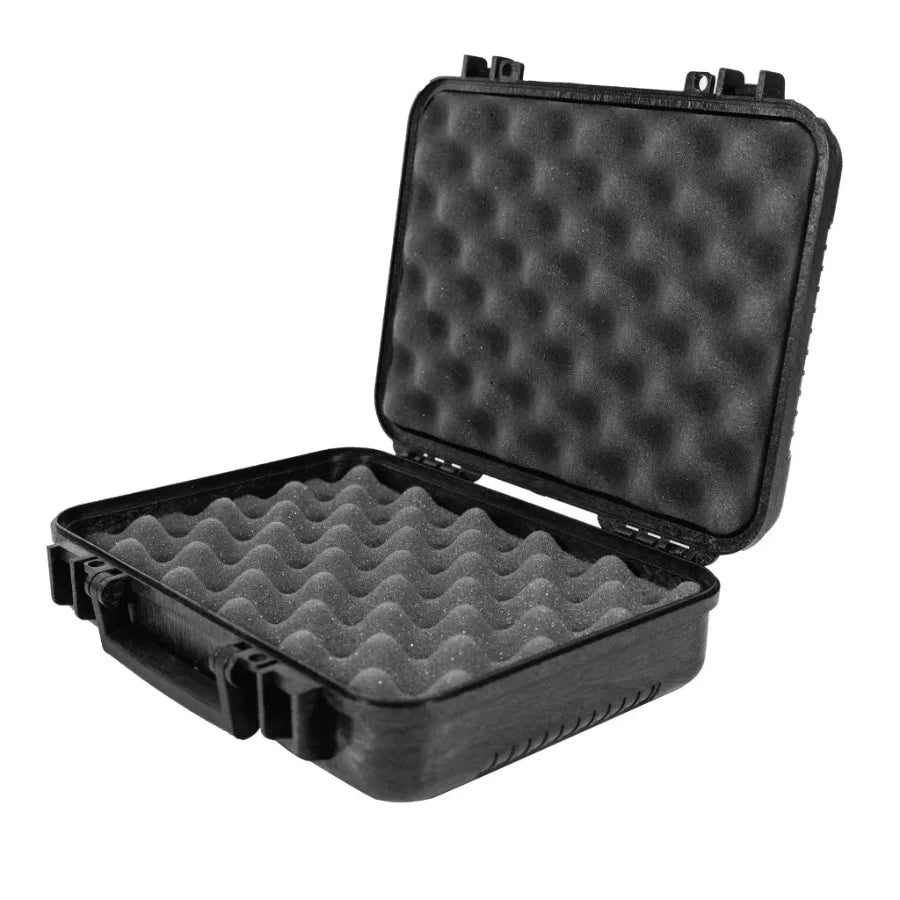 Max-Ops Black Hard Sided Handgun Case for Travel Storage, TSA Approved, Compact 3.5x11.5x9.5, Durable Shock-Resistant Shell, Se