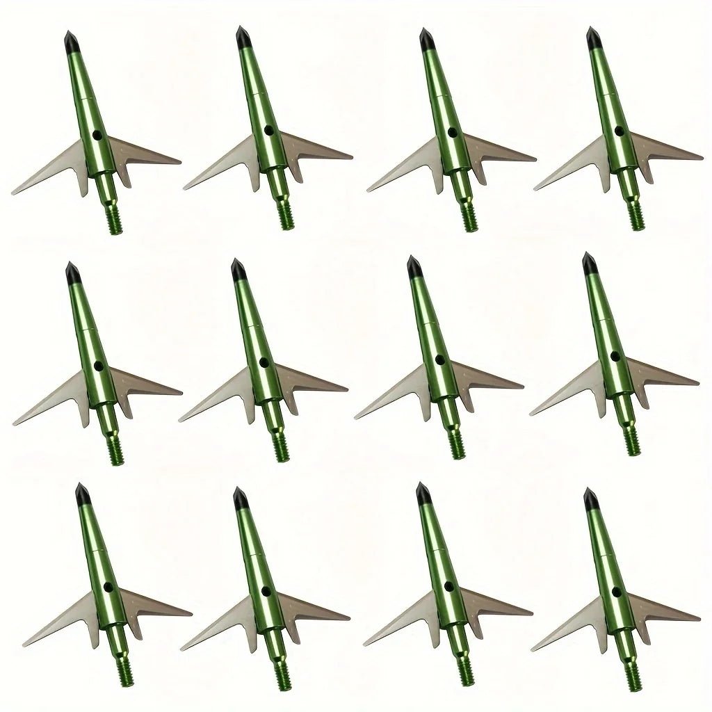 6PCS Archery Hunting Broadheads,100 Grain, Stainlee Steel Expandable Blade 2 Inch Cut, Hunting Heads Arrow Tips Compatible Crossbow& Compound Bow