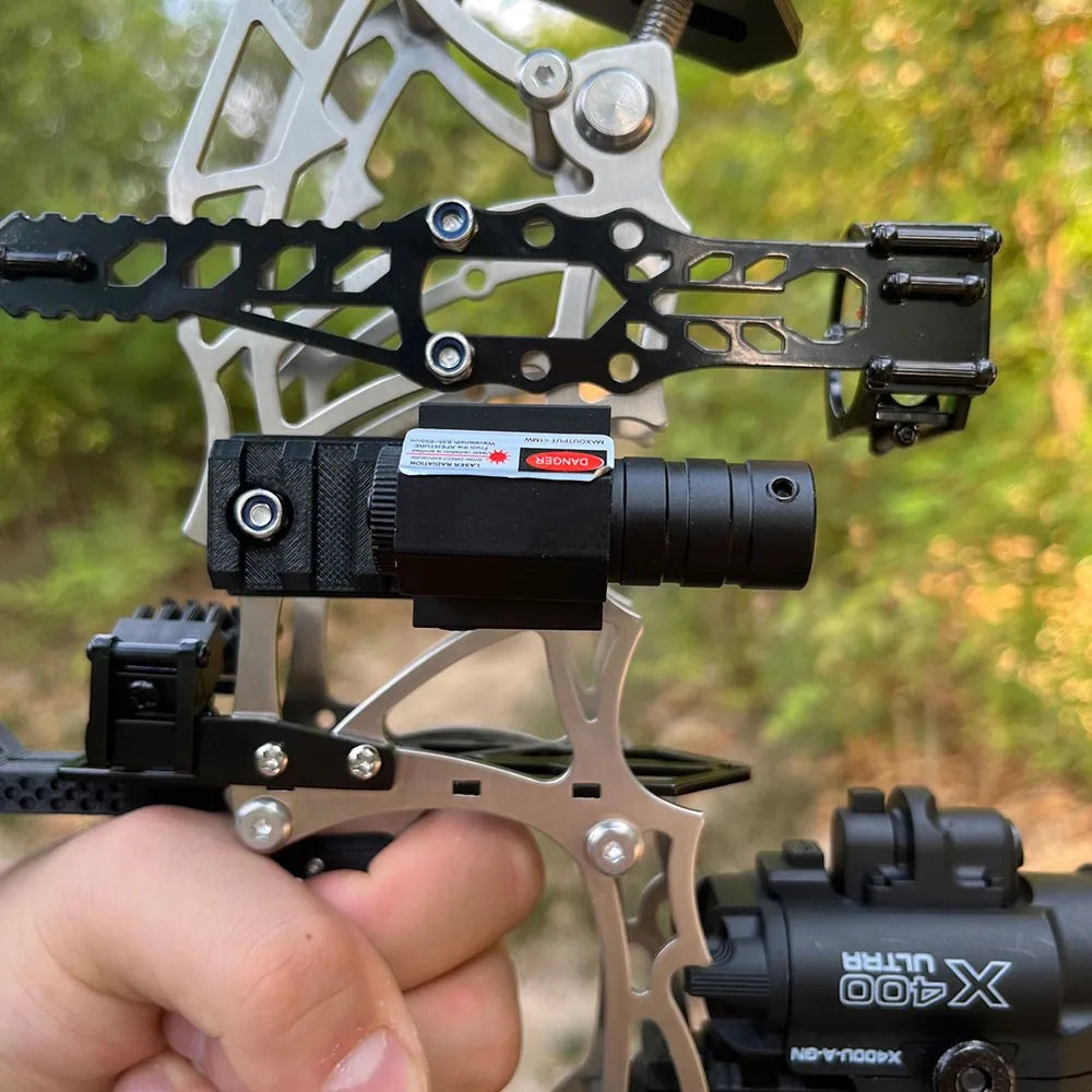 13 Inch Mini Short-Axis Compound Bow Kit 15-32lbs Adjustable Draw Weight Ambidextrous RH LH Design Complete Arrow Set with Laser Sight Lightweight Stainless Steel Limbs for Target Shooting and Small Game Hunting Archery Gear