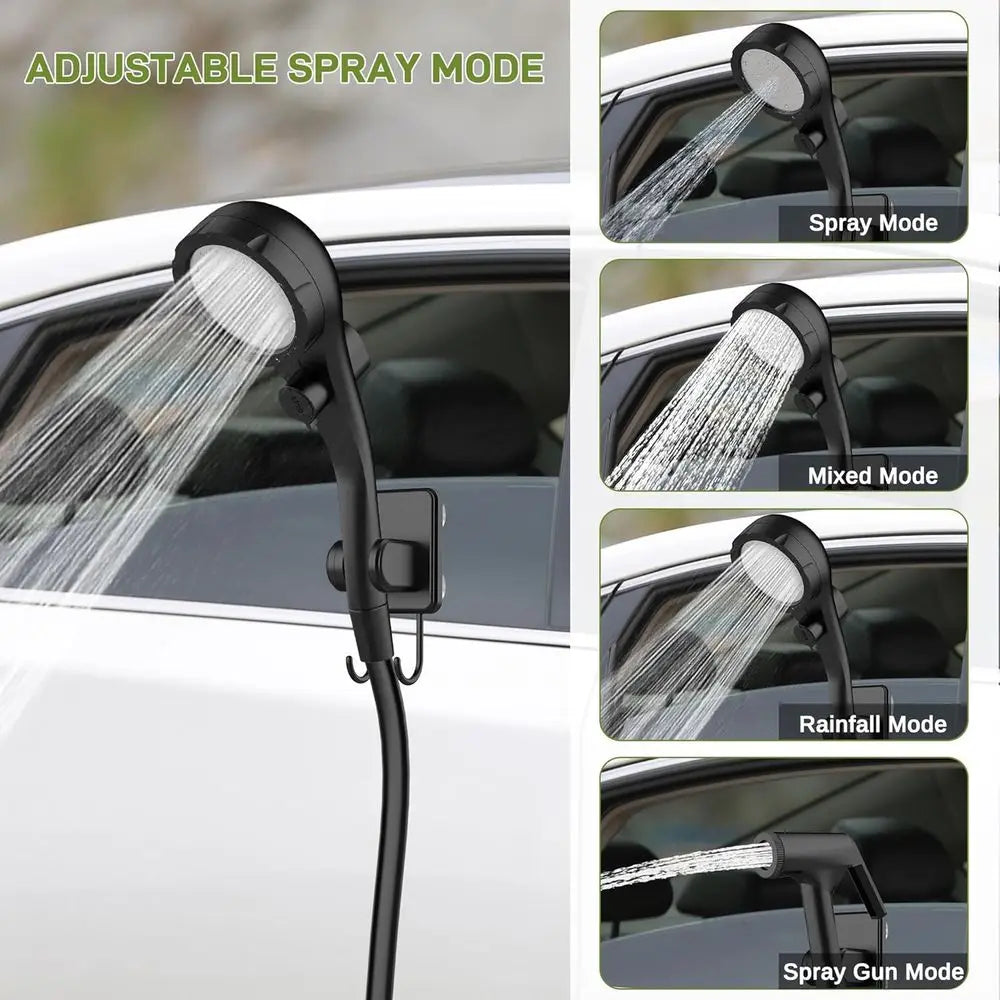 Portable Camping Shower, Pop Up Privacy Tent Kit with LED Light and Foldable Toilet, 6000mAh LCD Screen Shower Pump, 5.3 Gallons