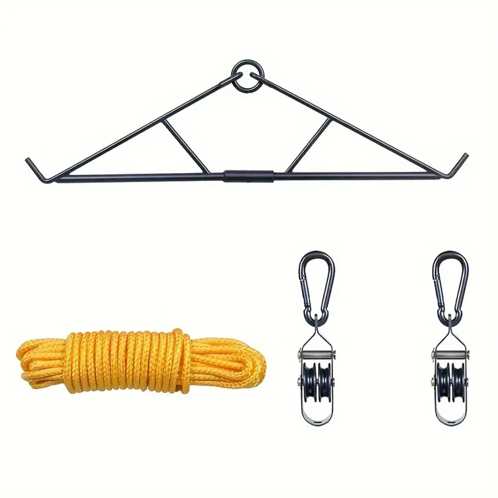 Max To 700 LBS Elk Hoist Pulley Lift System with Gambrel Hunting Game Hanging Kit for Deer Butcher Hunting Accessories Gift Set