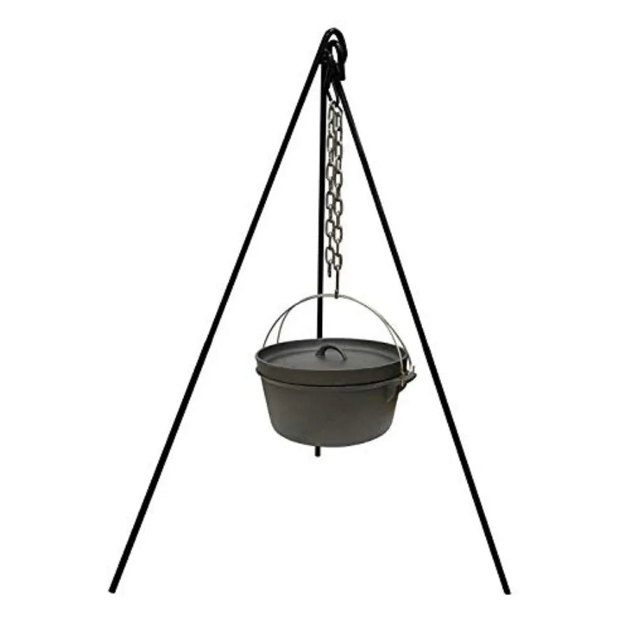 48" Heavy Duty Camping Tripod Campfire Cooking Dutch Oven Tripod Adjustable Grill Tripod for Outdoor Campfire Cooking Camping,