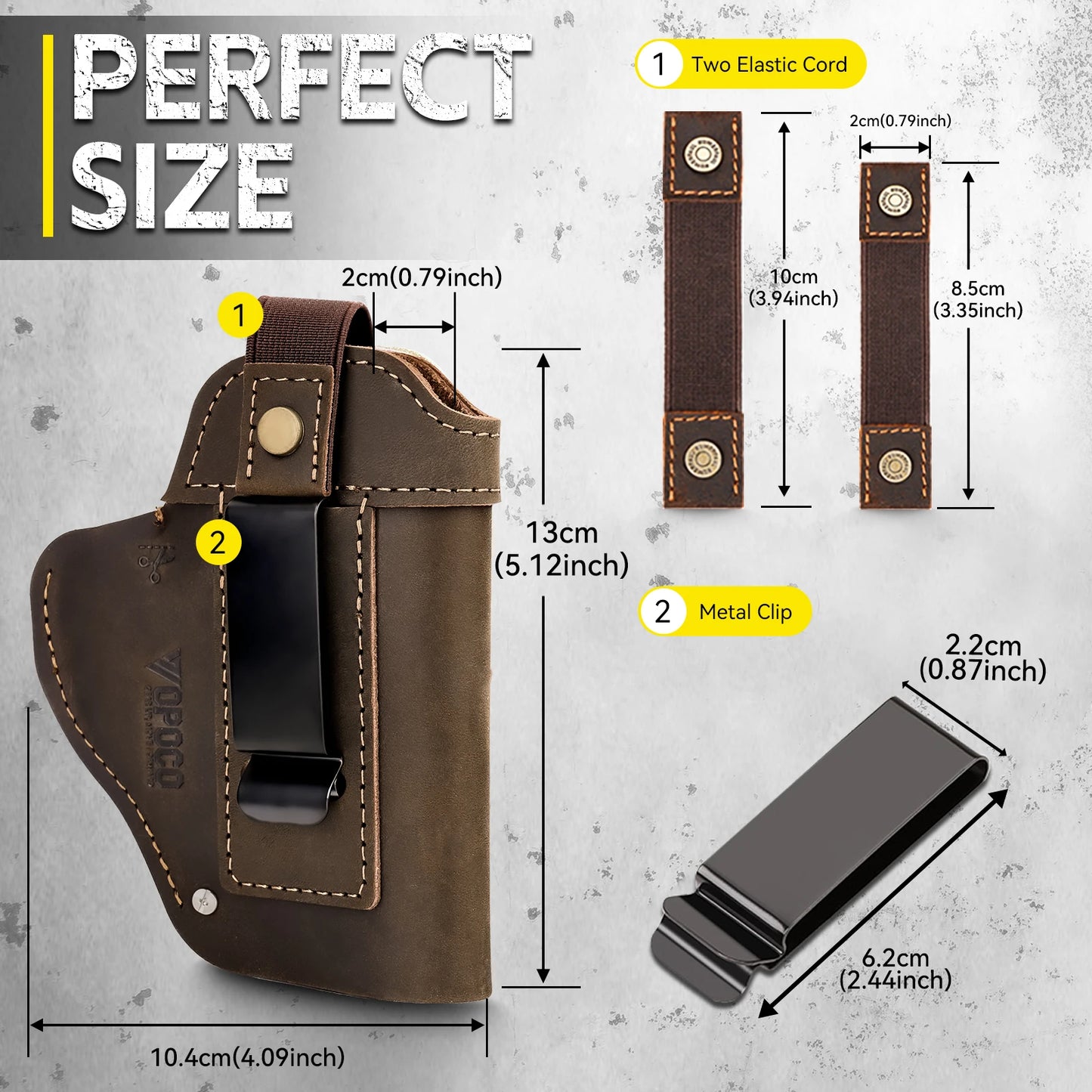2026 New Genuine Crazy Horse Leather 1911 Holster IWB OWB Concealed Carry Belt Clip Left Right Hand Universal Pistol Holster