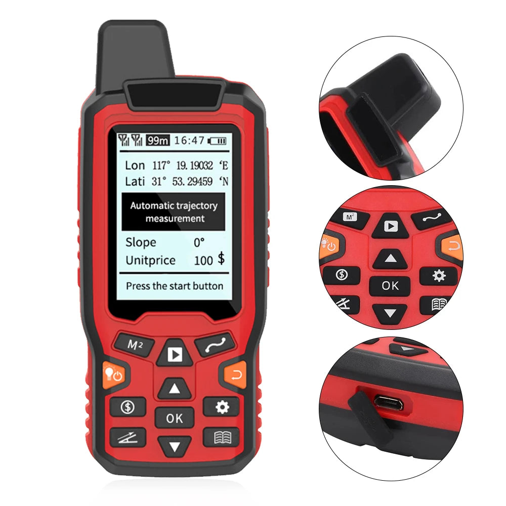 GPS Land Area Measure Handheld USB Navigation Track Area Calculation Meter Automatically Trajectory Meter Distance Area Tester