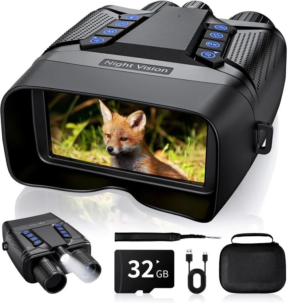 Ponbos CZ080 4K UHD Tactical Binocular Telescope 40MP 8X Digital Zoom 600M Infrared Binoculars Night Vision for Hunting Camping