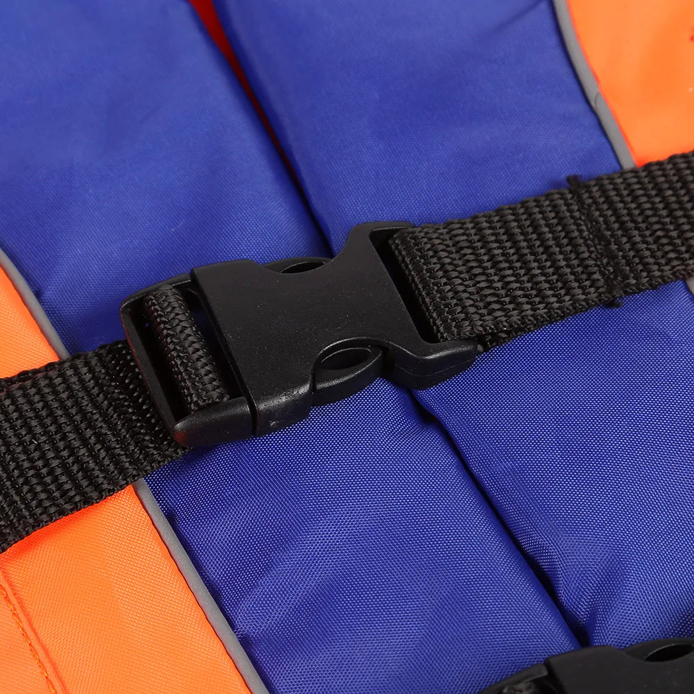 Wear- Life Vest Reflective Strip Life Jacket Vest 210D polyester with Whistle for Fishing Drifting Swimming