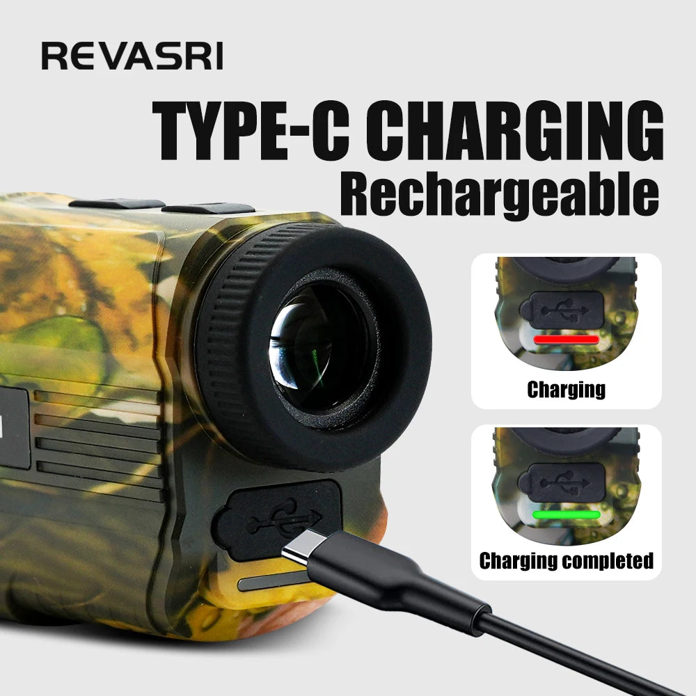 REVASRI Hunting Rangefinder 2000M/3000M, 6x Magnification, Type-C Charging, Distance/Speed Range Finder for Hunting Shooting