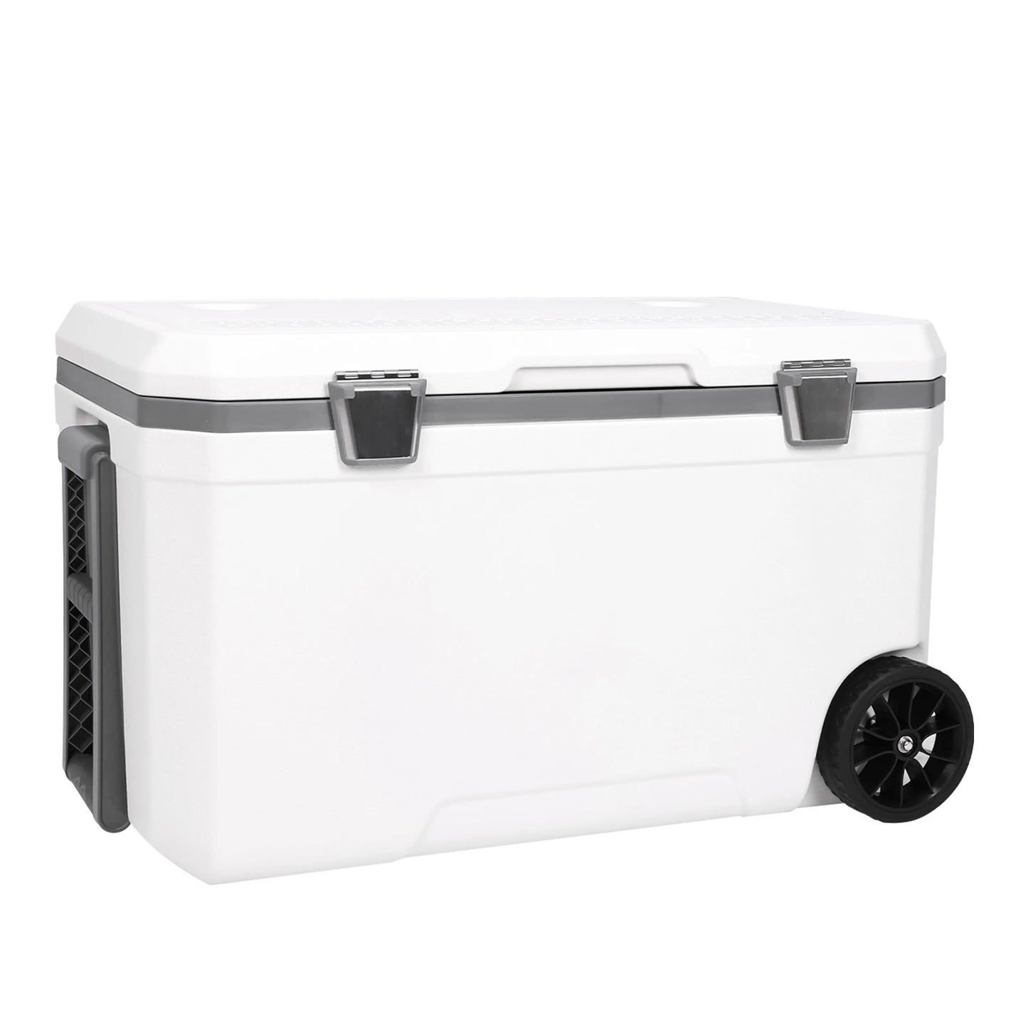 70L Wheeled Cooler Hard Shell Camping Cooler Keep Food Warm Outdoor Camping Vehicle Insulated Box for Beach Beverage Camping