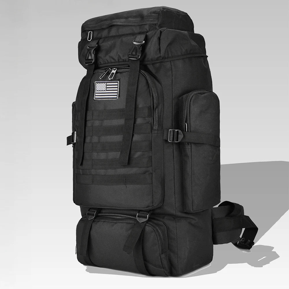 80L Mountaineering Bag Climb Bag Tactical Backpacks Large Backpack Outdoors Hiking Camping Travel Bags