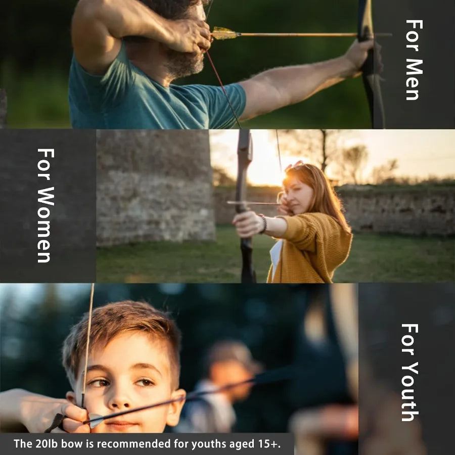 Archery Bow and Arrow Adult - Takedown Recurve Bows Archery Set for Adults Youth Beginner 20lbs 30lbs 40lbs Left and Ri