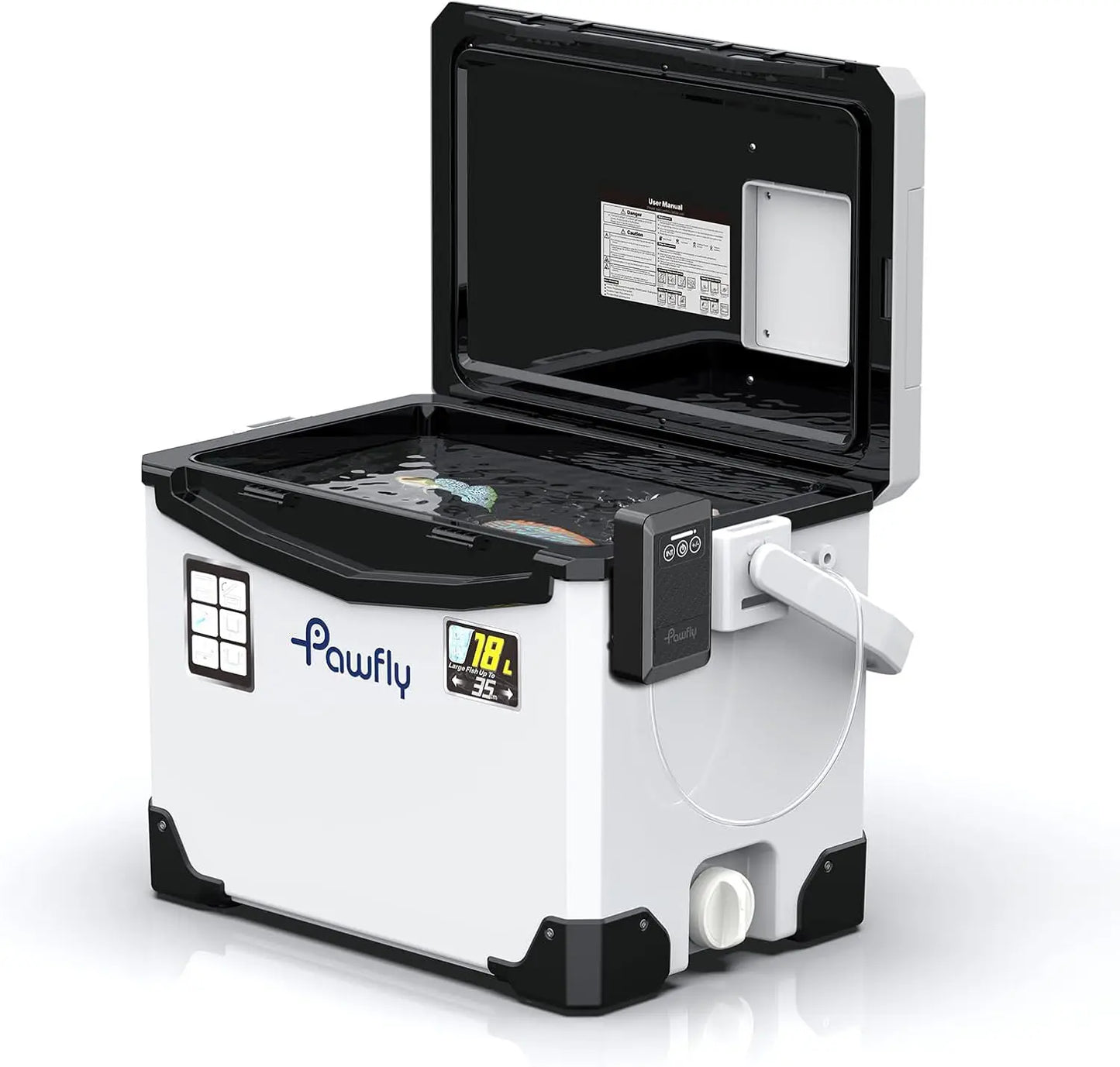 13-19 QT Live Bait Cooler, Leak-Proof Fishing Cooler with Rechargeable Aerator, Portable Fish Livewell for Boat, Insulated Minnow Bucket for Shrimp & Live Fish