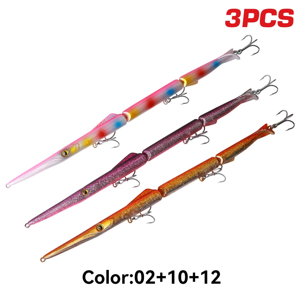 3pcs Jointed Pencil Fishing Lure 255mm 33g 3 Section Lure Needle Sinking Artificial Swimbaits For Saltwater Freshwater Bass Trout Pike Fishing