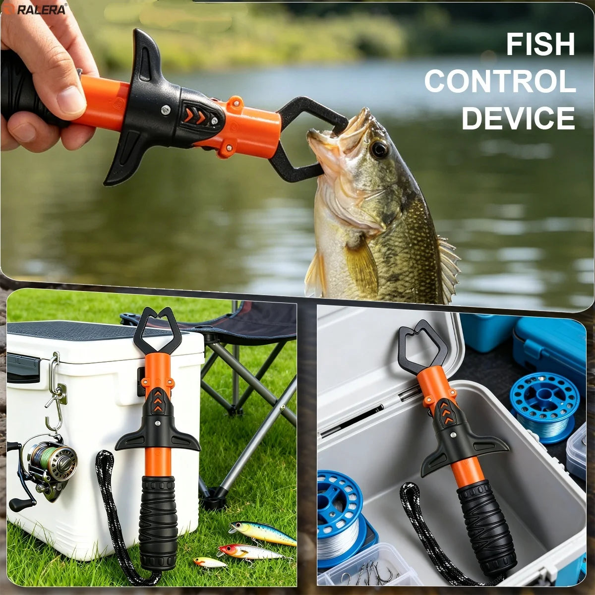 Lure fishing equipment: fish gripper, fishing pliers, hook remover, fishing knife, complete set, essential for fishing tackle