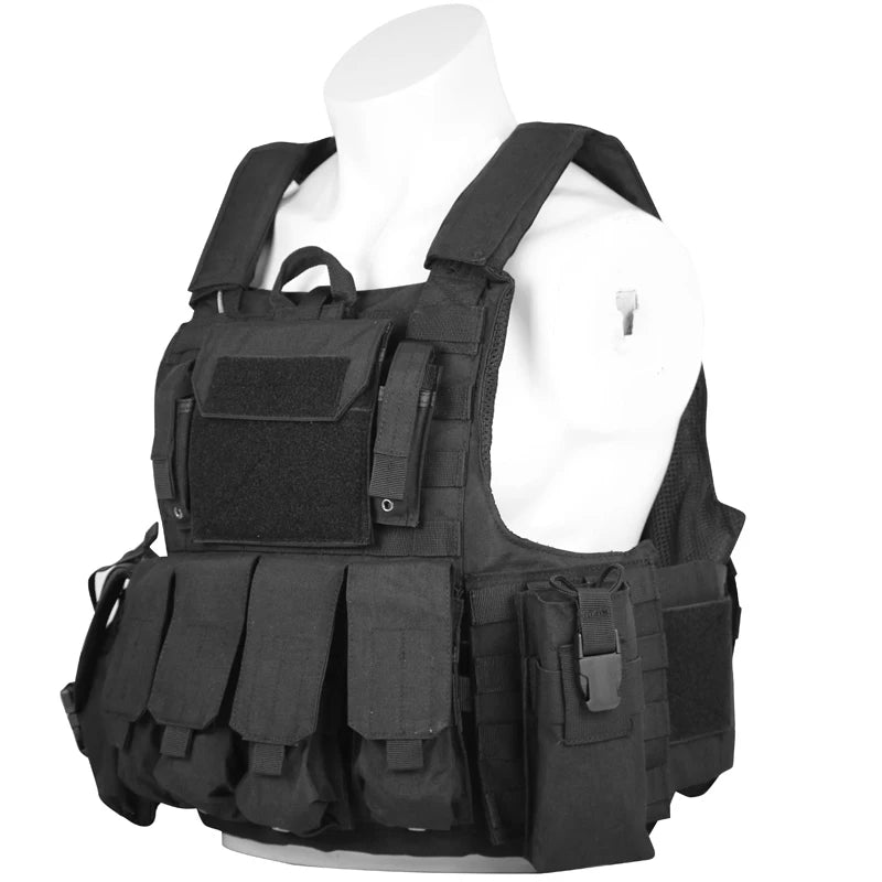 Men Tactical Vest 1000D Quick Release Plate Carrier Chest Rig Combat Armor Vests Outdoor Hunting CS Training Airsoft Vest