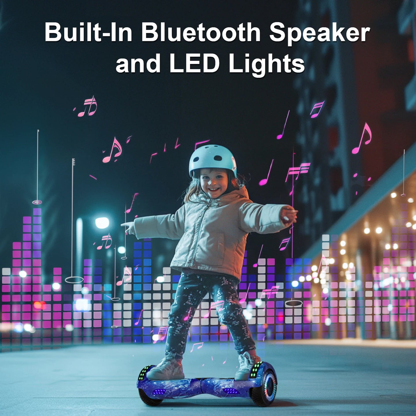 Commugo Self-Balancing Scooter with Bluetooth Speaker, APP Control, LED Lights, All Terrain Hoverboard for Kids Adults, All Ages