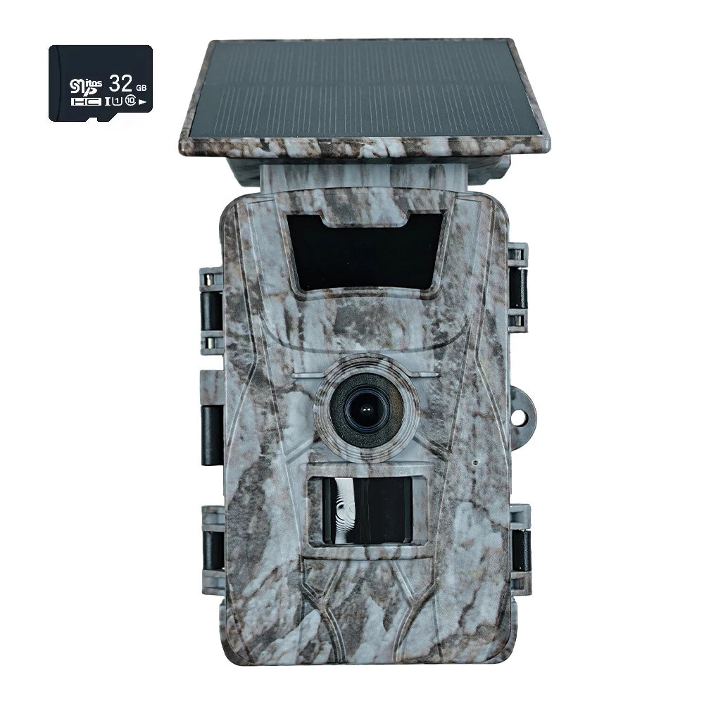 Solar Wildlife WiFi Cameras 60MP 4K Video Trail Camera App Control 0.2s Motion Activated Hunting Monitoring with 5200mAh Battery