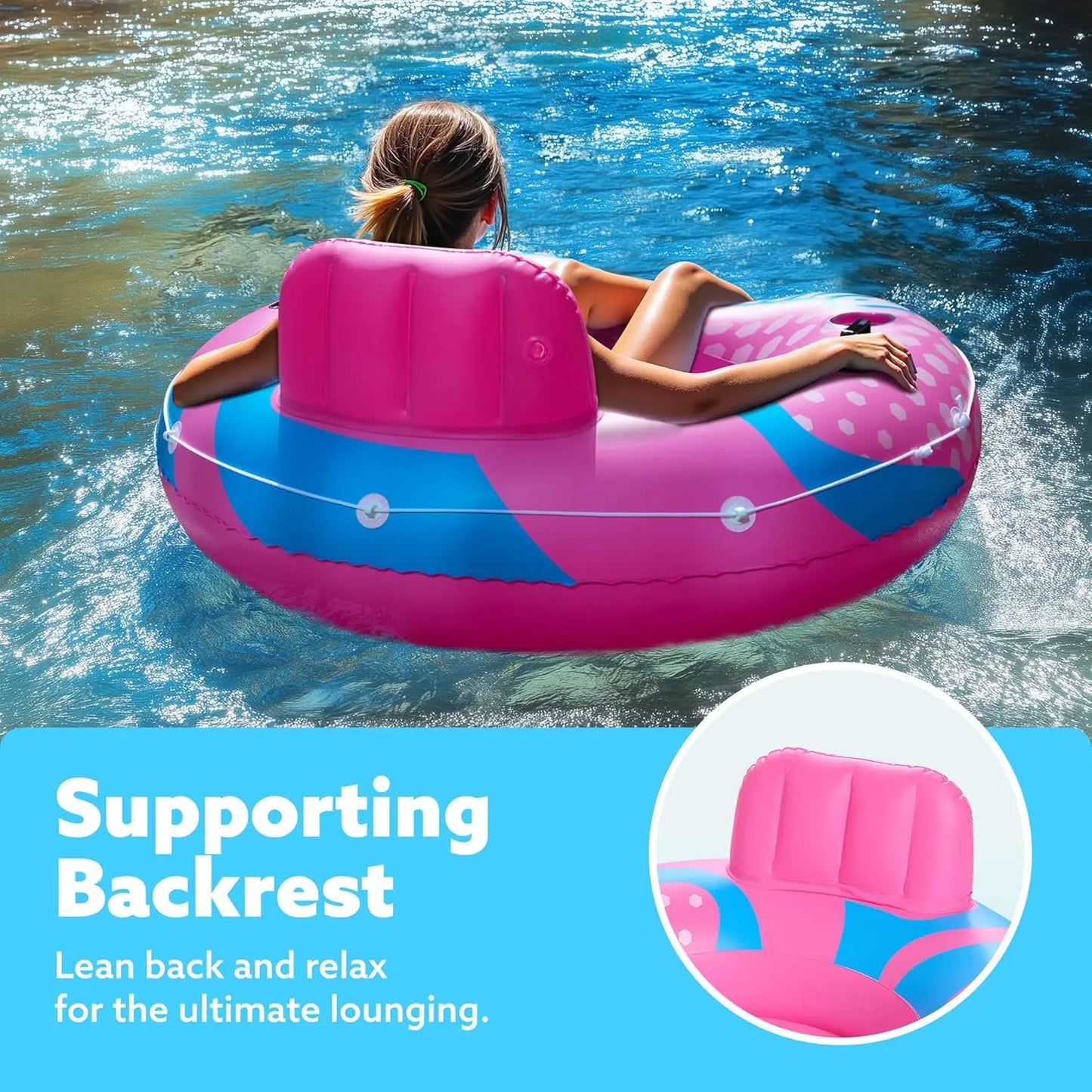 Heavy Duty Inflatable River Tubes for Adults - Durable Pool Floats, Perfect Floating Fun