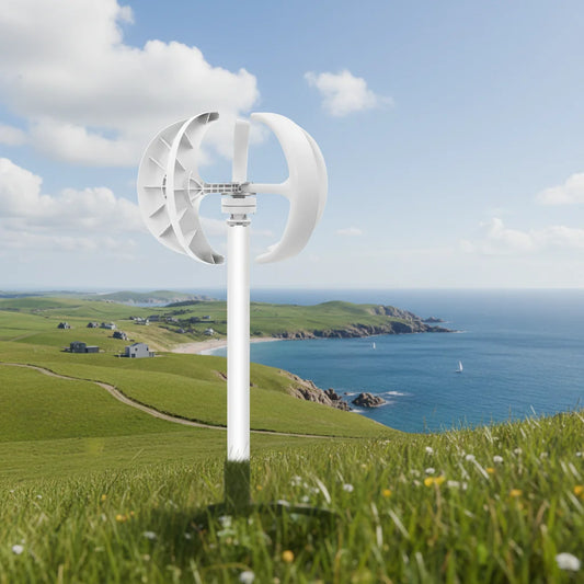 Low Start-Up Wind Speed Vertical Axis Turbine Wind Power Generator with Controller & Flange Plate for Home Ship Hybrid Use