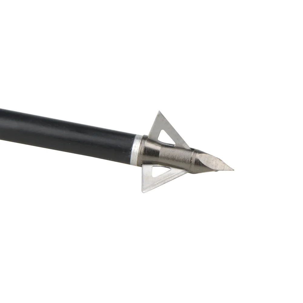 12pcs 100 Grain Arrowheads Stainless Steel 3 Blades Broadheads Archery Hunting Arrow Tips Bow Shooting Hunting Target Point