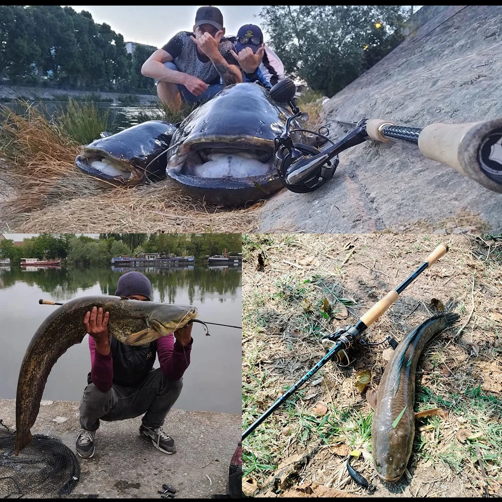 PURELURE Flight Dance Spinning Rod & Baitcaster Rod 30T+40T Carbon Fiber Fishing Rods 2 Piece Fuji Alconite/Fazlite Guides Fuji Reel Seat ML/M/MH/H Power Shore Fishing for Bass