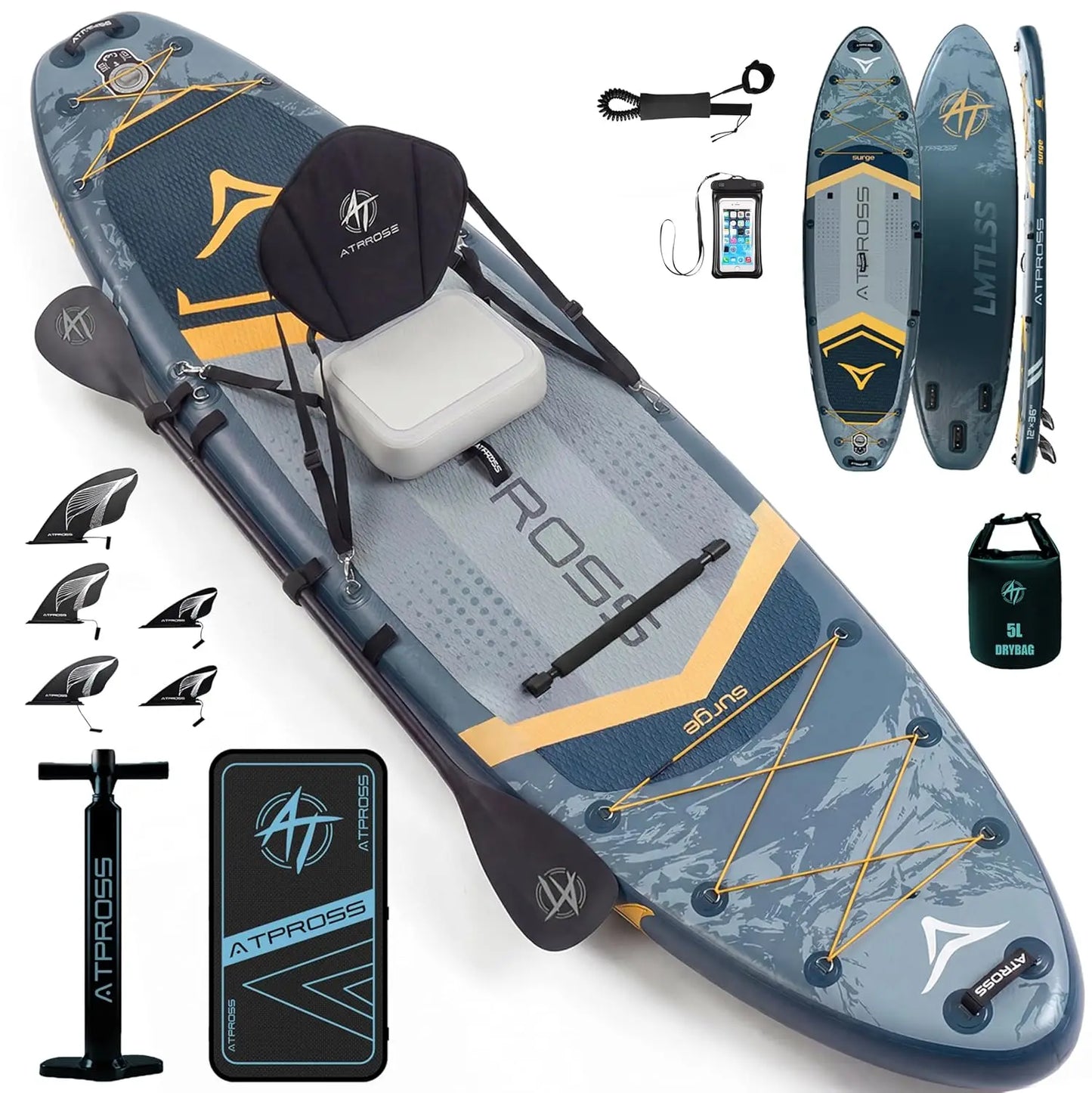 12'x36 Inflatable Paddle Board, 500lbs Extra Wide Stand Up Paddleboard for Adults with Premium SUP Accessories Kit &, Custom