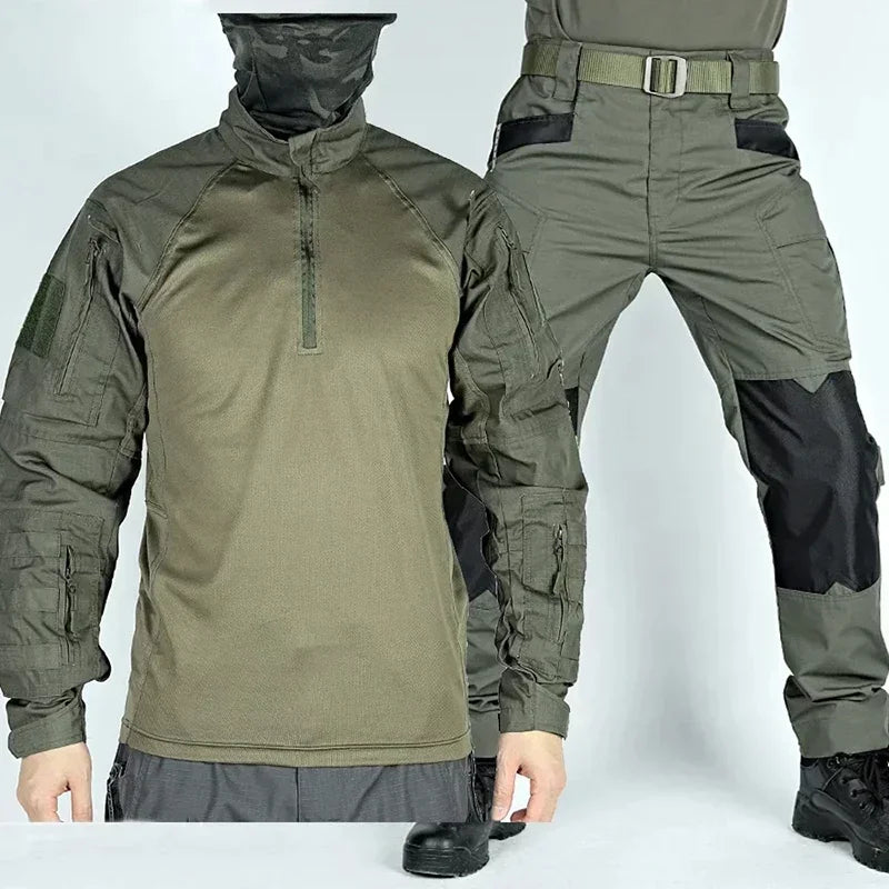 Outdoor Pants Tactical Suit Men Airsoft Hunting Clothes Paintball Military Uniform Assault Hiking Shirts Special Forces Sets
