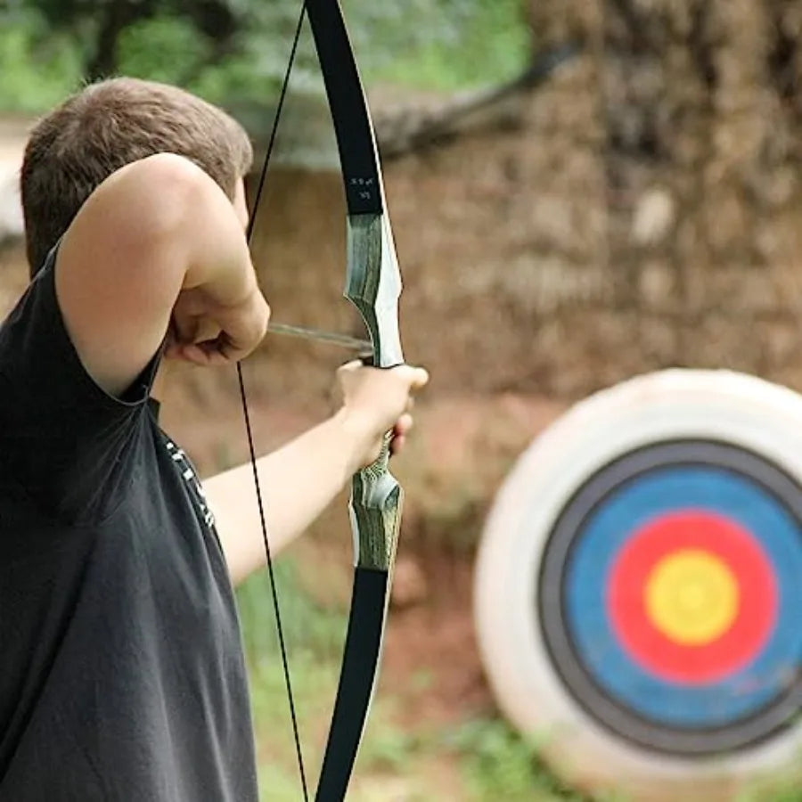 Black Hunter Takedown Longbow 60 Right Handed Left Handed Wooden Archery Bow for Beginner Hunting Training Practice 25-60lb