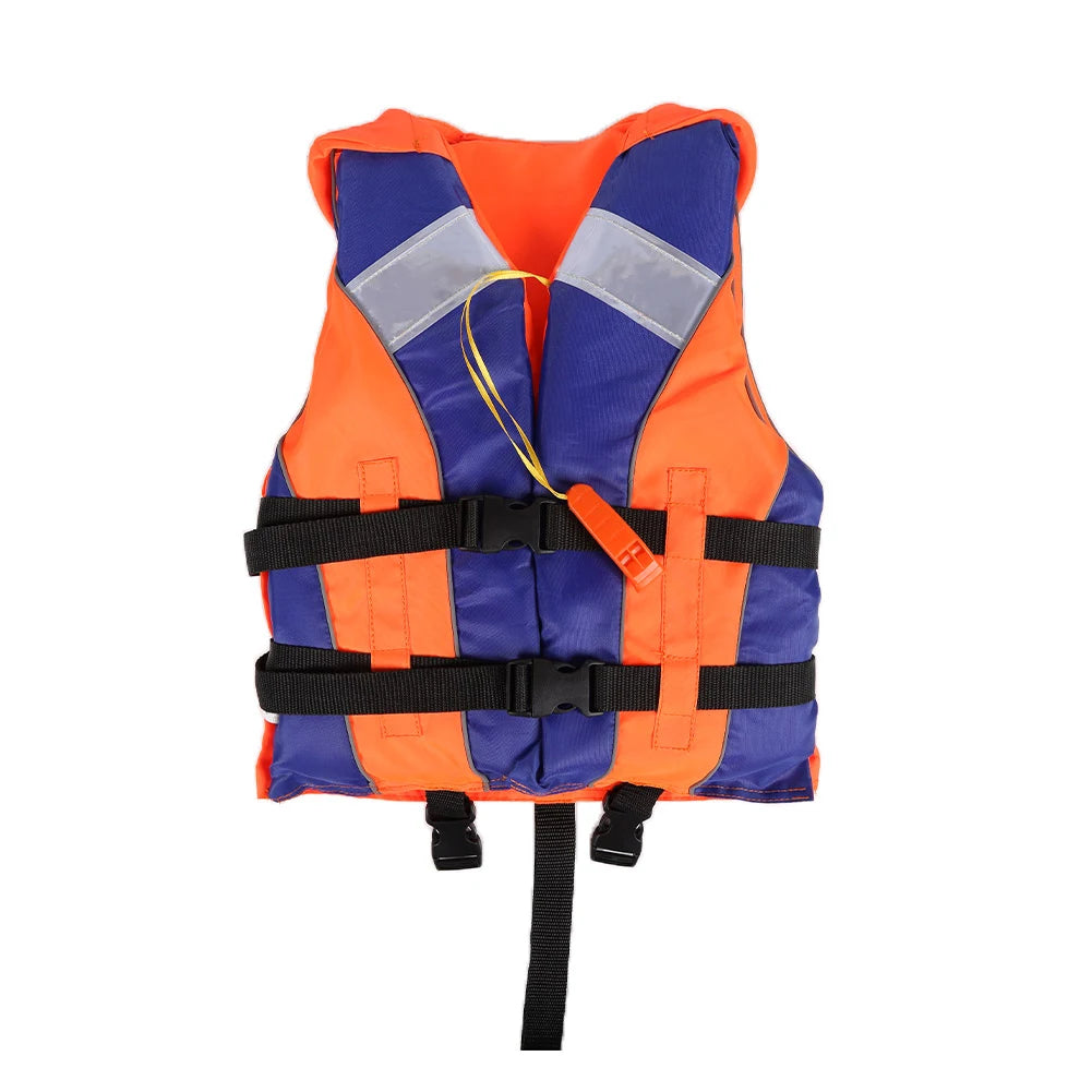 210D polyester Life Vest Adult Kids Life Vest Fishing Boating Life Jacket Wear-resistant with Whistle Reflective Strips