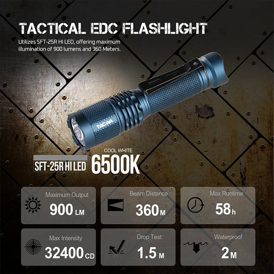 TAC AA2.0 super bright EDC AA flashlight max 900 lumens 360 meters 14500 battery SFT-25R LED flashlights daily torch