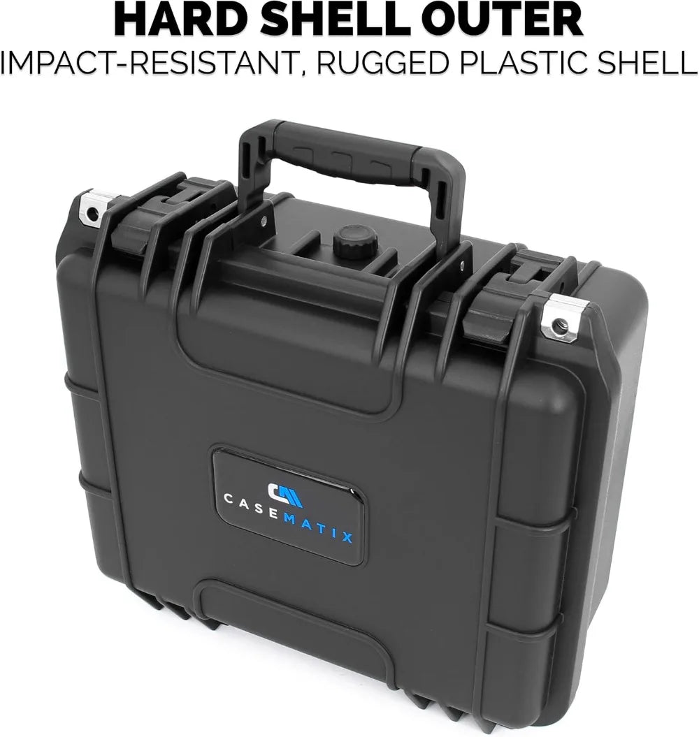 Double Pistol Hard Case - Waterproof & Shockproof for 2 Handguns, Magazines & Accessories