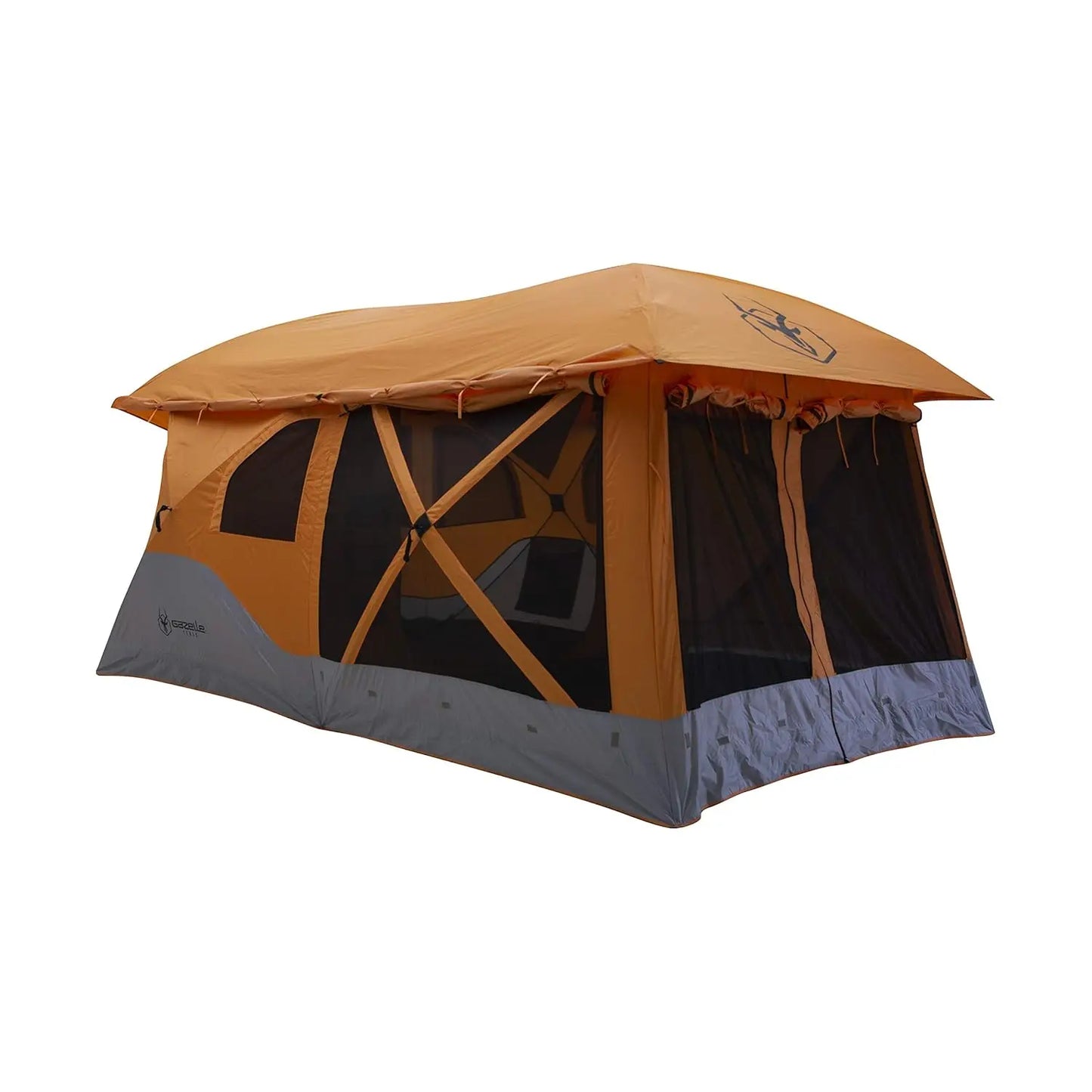 Gazelle T4 Plus Extra Large 4 to 8 Person Portable Pop Up Outdoor Shelter Camping Hub Tent with Rain Fly & Extended, Custom