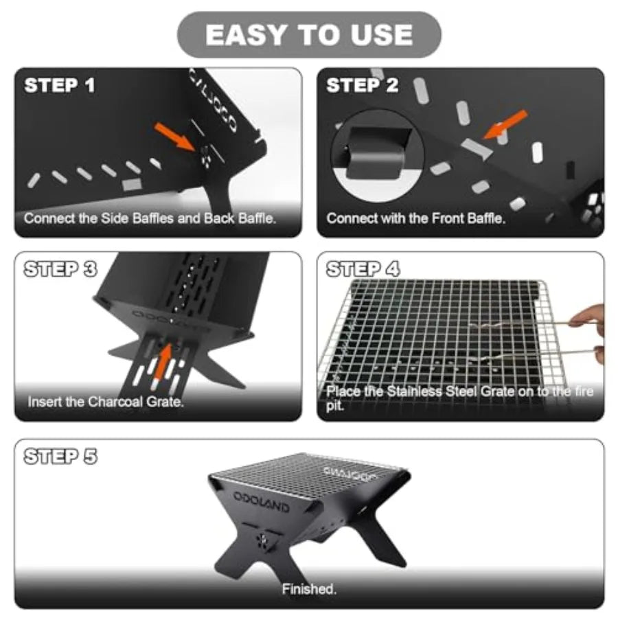 Bundle - 2 Items Camping Campfire Grill and Titanium Camping Cookware