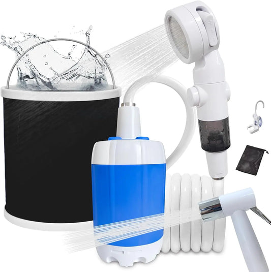 Portable Camping Shower Outdoor Camp Shower Pump,Upgrade Rechargeable Electric Shower Pump with Intelligent Digital Display