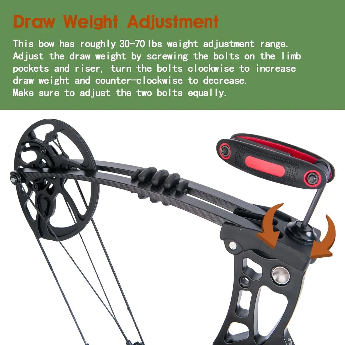 Compound Bow and Arrow for Adult and Beginner, Hunting Bow Archery Set, Right Hand, 30-70 Lbs Draw Weight, 23.5\\u201d-31\\u201d