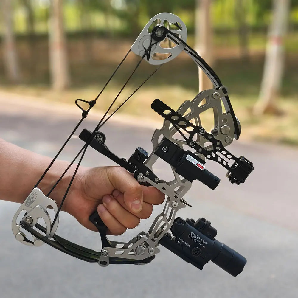 Right Hand Compound Bow 15-32lbs Adjustable Carbon Fiber Grip Target Practice Beginners Teen Youth Archery Shooting Pulley Bow