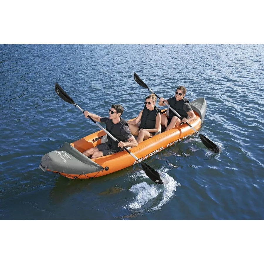 Hydro-Force 9'2" x 34" Ventura Elite X1 Inflatable Kayak Set Fits 1 Adult Includes Boat Aluminum Paddle Hand Pump Fins Seat Gea
