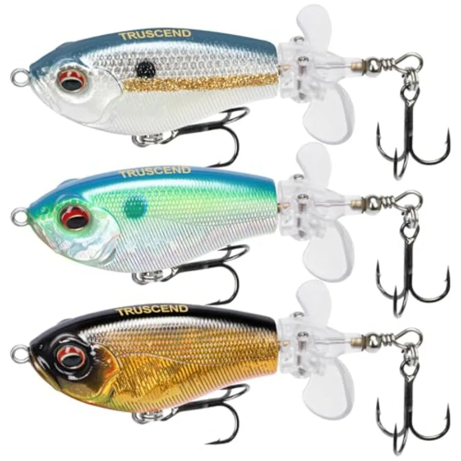 Popobait Easy Catch Fishing Lures with BKK Hooks, Instant Startup, Longer Cast, Balanced Spray/Sound/Swim, Plopper Topwater Lur