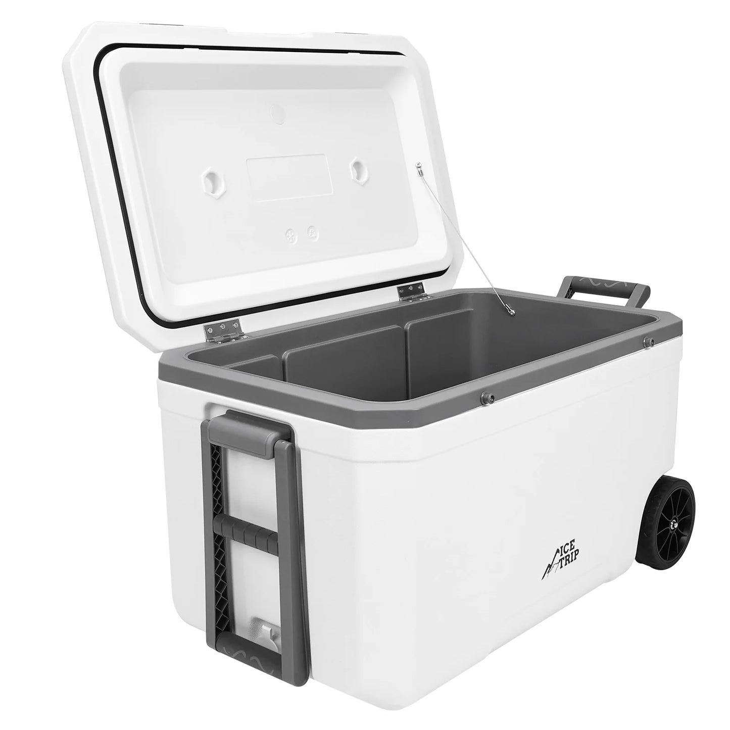 70L Camping Cooler Hard Shell Portable Car Wheel Insulator Plastic Cooler Box 30 Percent Lighter Than Rotomolded for BBQ Camping