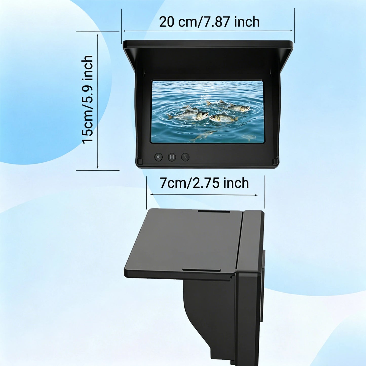 Underwater Fishing Camera Fish Finder 4.3'' HD Monitor Portable Camera with Night Vision Lights for Ice Fishing Lake Boat Kayak
