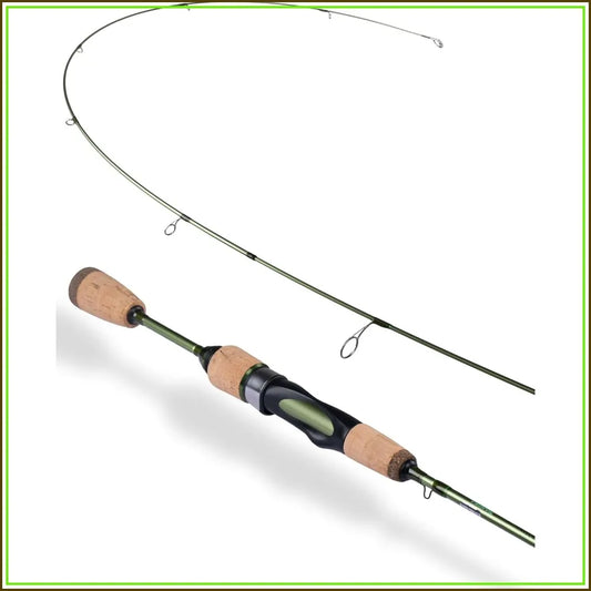 Ultralight Spinning & Casting Trout Rod, 2-Piece Fishing Rod for Crappie, Panfish & Micro Fishing, Green Carbon Fiber Blank with Cork Handle, 5'6"-7'