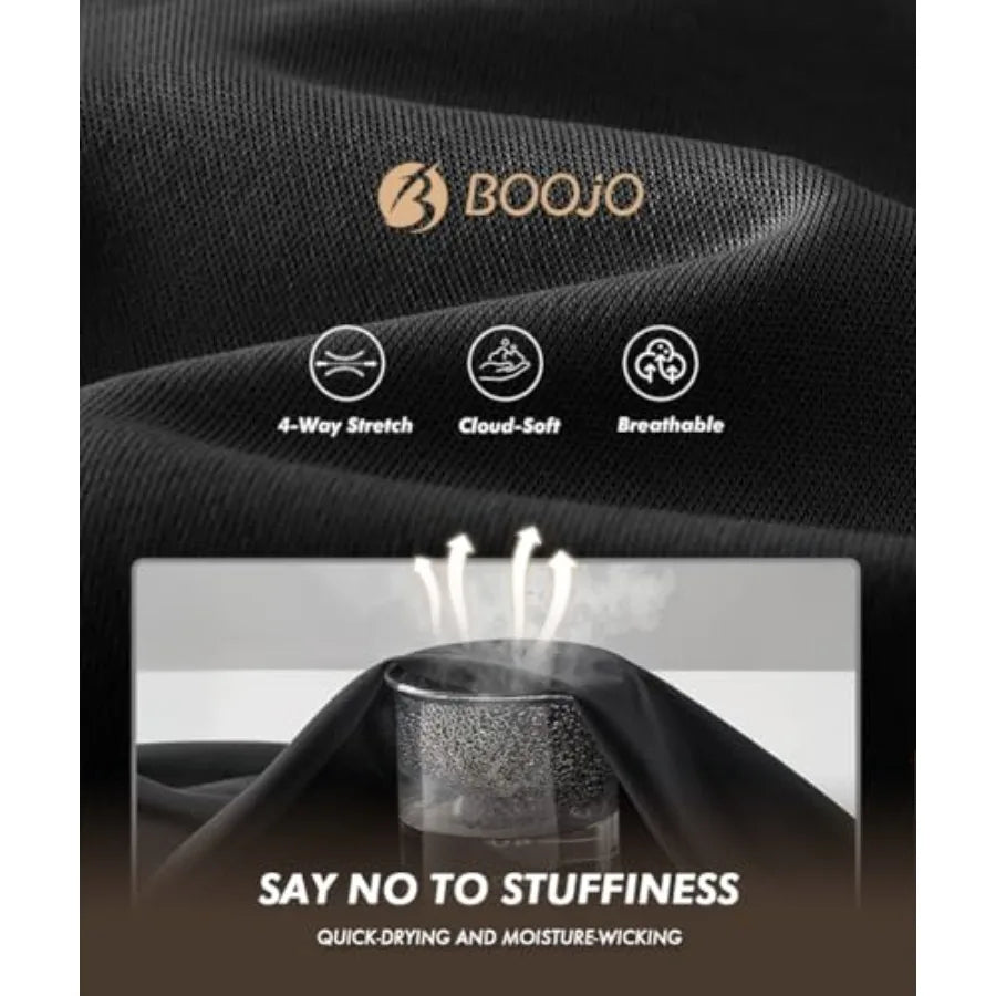 BOOJO 5 Pack Workout Shirts for Men-Quick Dry Black Gym Moisture Wicking Short Sleeve T-Shirts for Running Athletic Casual