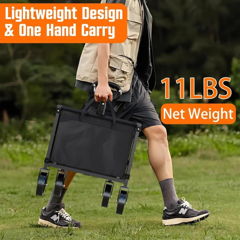 Foldable Lightweight Utility Wagon Cart - Portable with Wheels | Ideal for Grocery Shopping, Camping, Beach, Garden & Sports