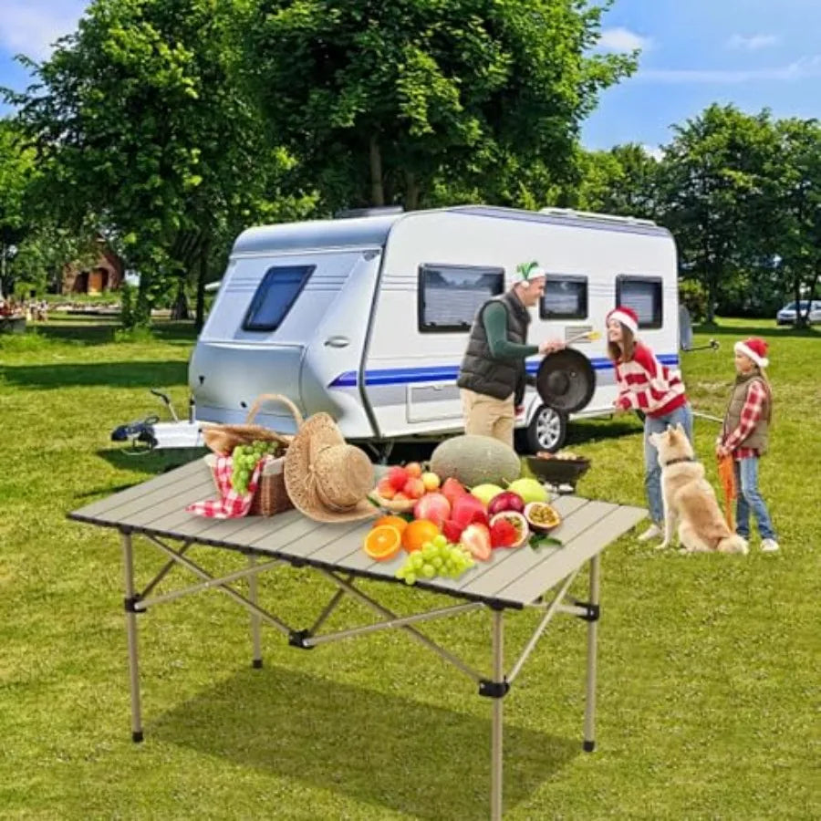 Folding Camping Table, Portable Beach Table, with Portable Bag Suitable for Indoor, Outdoor, Camping, Backyard, Party, Patio, T