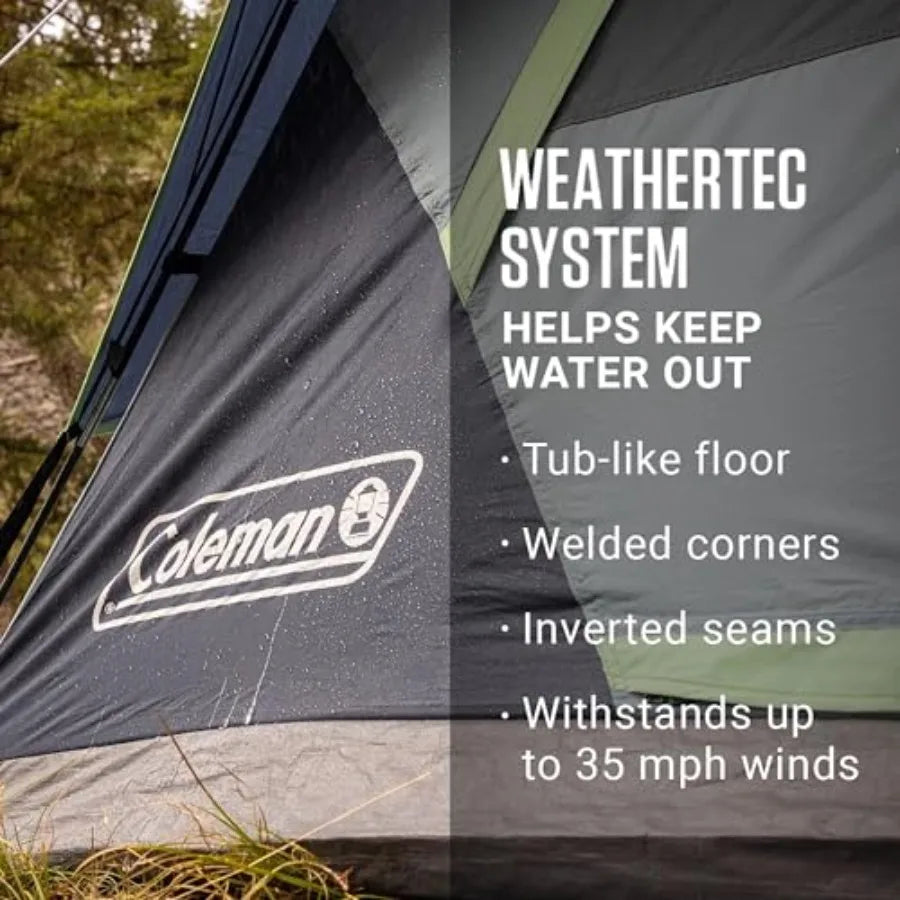 Skydome Tent for outdoor camping, polyester fabric, gray, 5-minute quick setup with 20 more headroom and weatherproof rainfly
