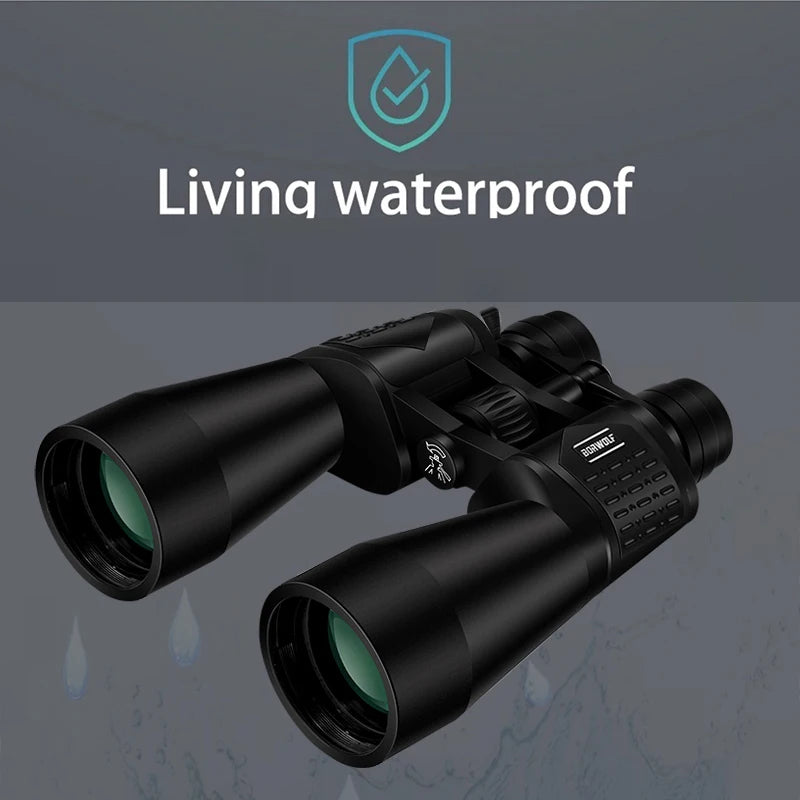 BORWOLF 15-45X60 Binoculars Telescope HD Light Night Vision Bak4 Prism Professional Zoom Powerful for Hunting Bird Watching