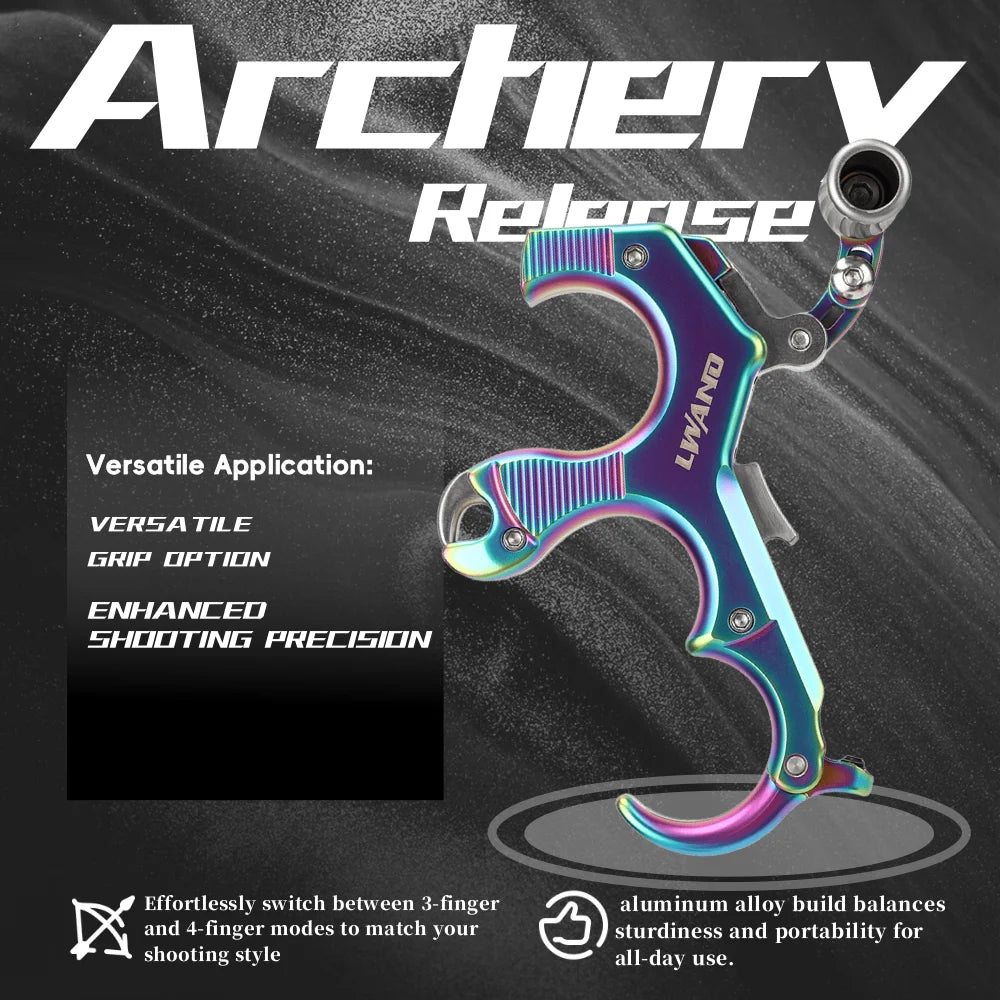 Compound Bow Release 3/4 Finger Thumb Trigger Caliper Aluminum Copper for Hunting Shooting Archery Accessories Use